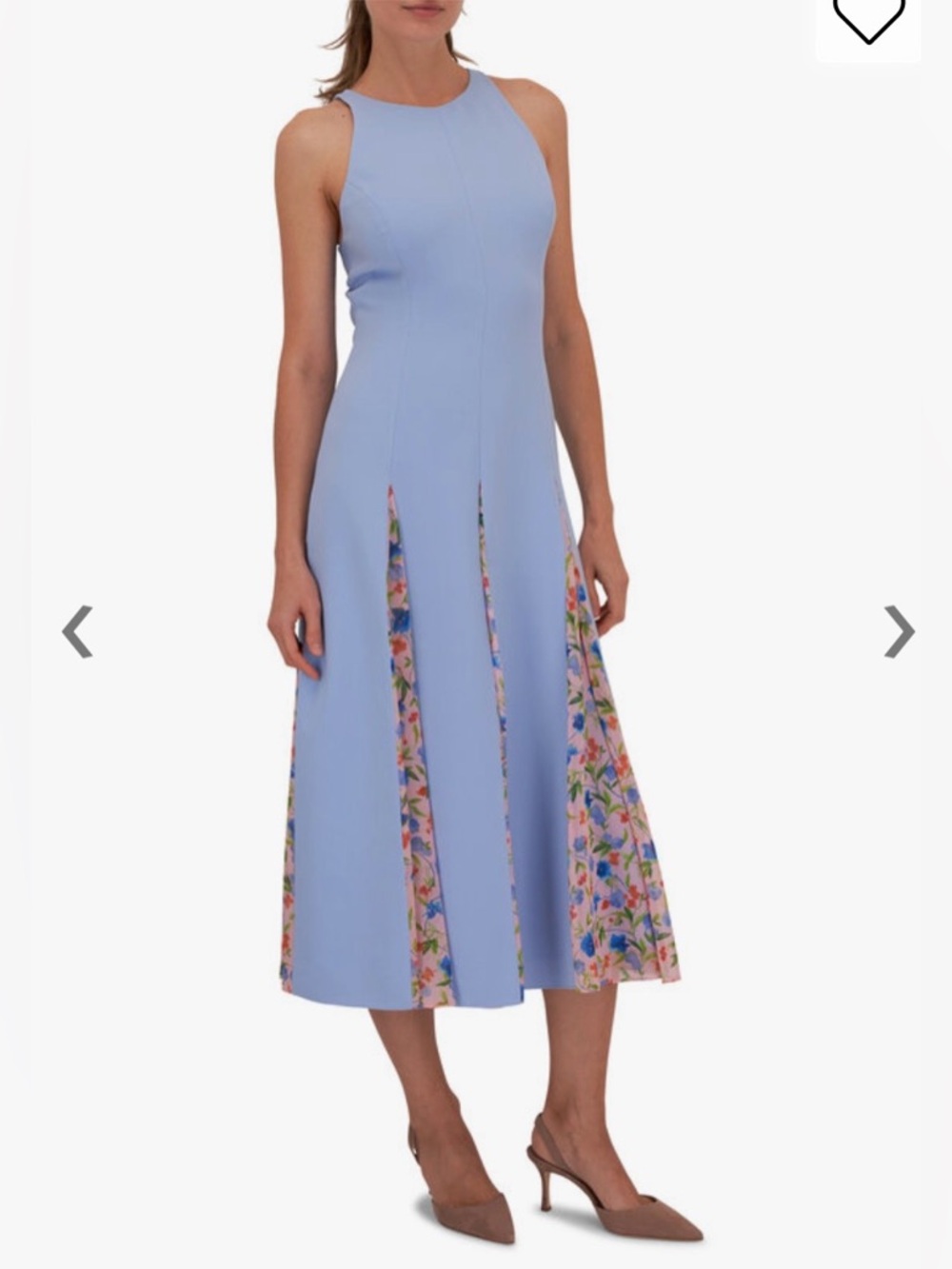 CAROLINA HERRERA SLEEVELESS HALTER GODET MIDI DRESS LAKE BLUE size 6 NEW - Picture 4 of 15
